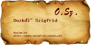 Oszkó Szigfrid névjegykártya